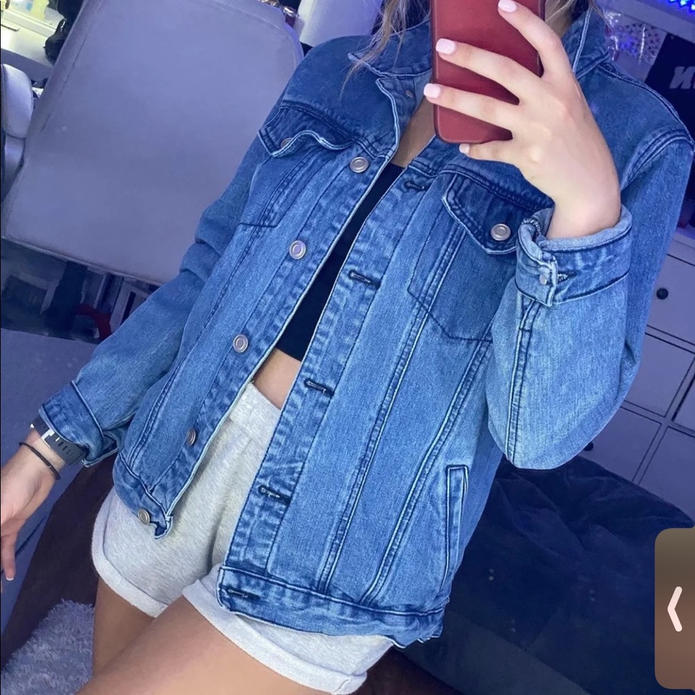 graphic jean jacket